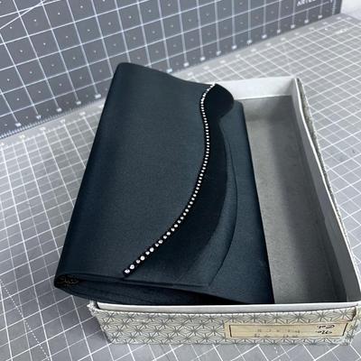 Black Rhinestone Clutch Evening Bag, NEW in original Box