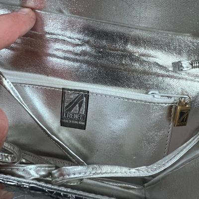 Jay Renee Silver Clutch Snake Skin Appearance