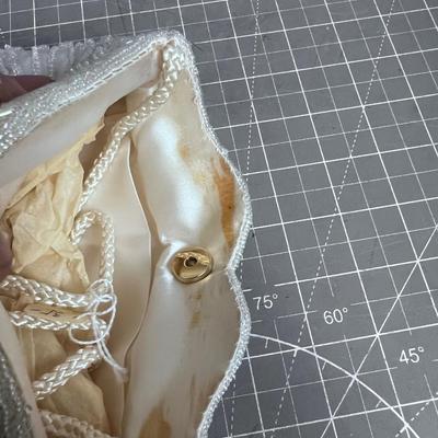 Beaded White Evening Purse