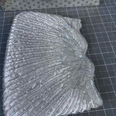 Beaded White Evening Purse