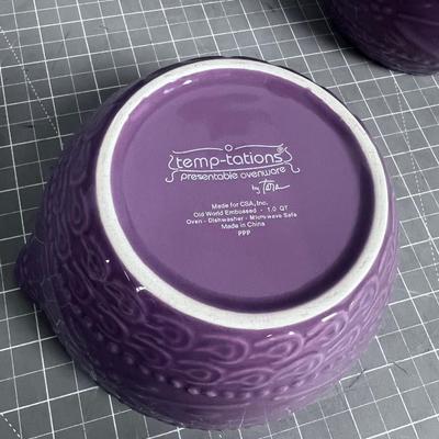 (2) Temptations Spouted Bowls, Nested, Lavender Tone
