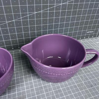 (2) Temptations Spouted Bowls, Nested, Lavender Tone
