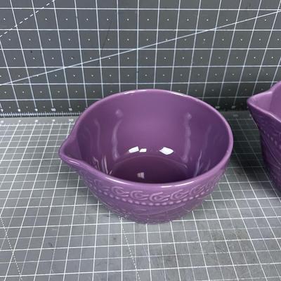 (2) Temptations Spouted Bowls, Nested, Lavender Tone
