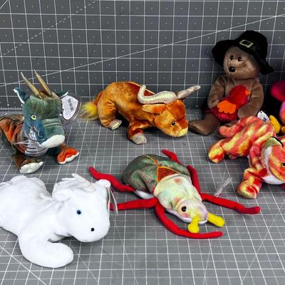 Beanie Baby Collection; Bull. Bear,  Chicken Etc. 