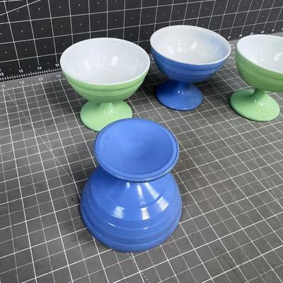 (4) Modern Tone Glass Custard / Dessert