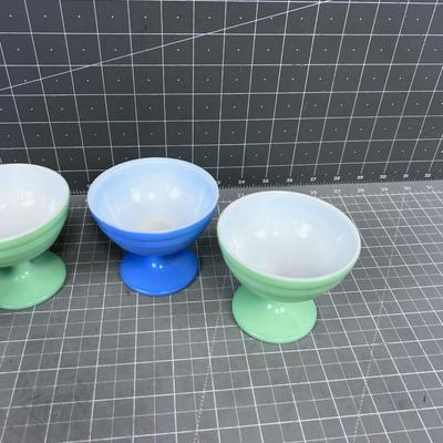 (4) Modern Tone Glass Custard / Dessert