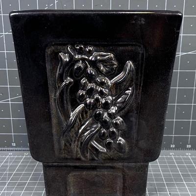 REDWING Metallic Glaze Vase Bronze and Chartreuse 