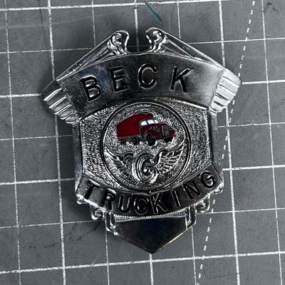 Beck Trucking Company Hat Badge