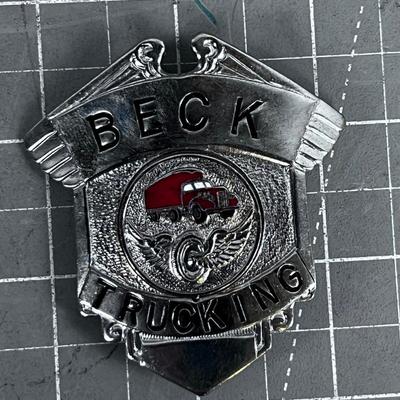 Beck Trucking Company Hat Badge