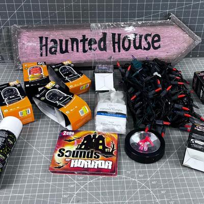 Halloween Décor': Lights, More Lights and Signs