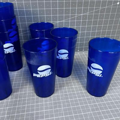 Plastic Blue PEPSI Tumblers (10) 