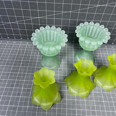Frosted Glass Yellow and Green 