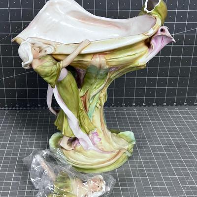 Broken (Needs Repair)  Art Nouveau VASE by Royal Dux 