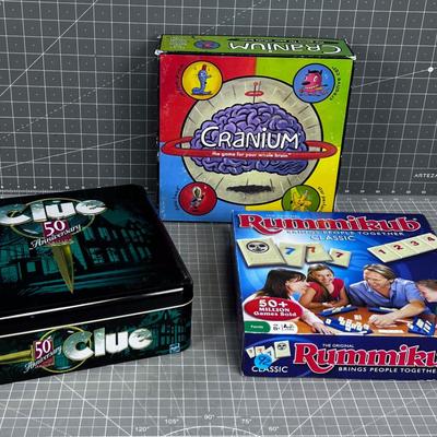Games: Cranium, Rummikub, Clue 50th