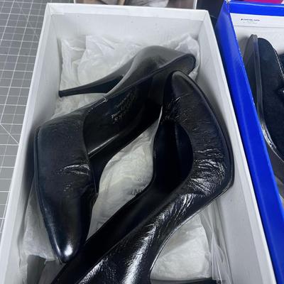 Vintage Women's Heels: Clear, Black, Hot Pink  