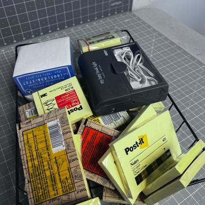 Wire Bin full of NEW POST IT Notes