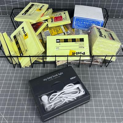 Wire Bin full of NEW POST IT Notes