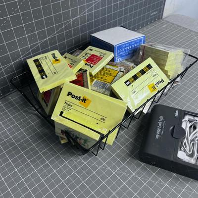 Wire Bin full of NEW POST IT Notes