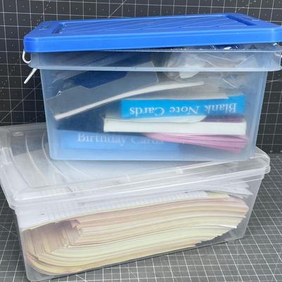 Tub of Paper and a Tub of Cards