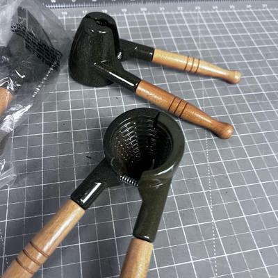 3 Nice Enamel and Metal Fancy Nut Crackers