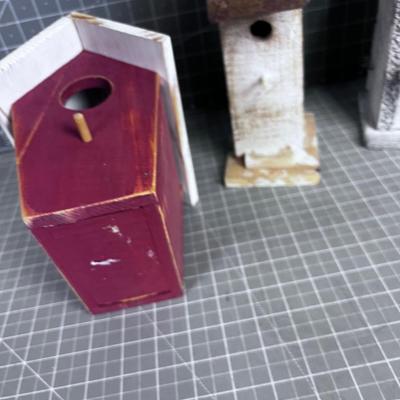 3 Wooden Bird Houses