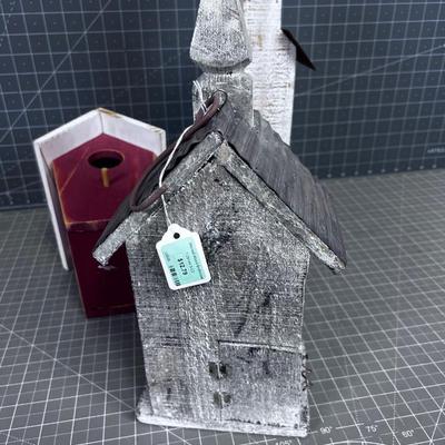 3 Wooden Bird Houses