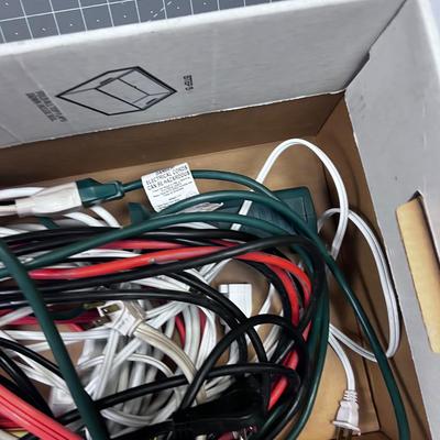Large Box of Indoor and Outdoor Cords