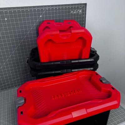 3 Craftsman 5 Gallon Totes, Stacking 