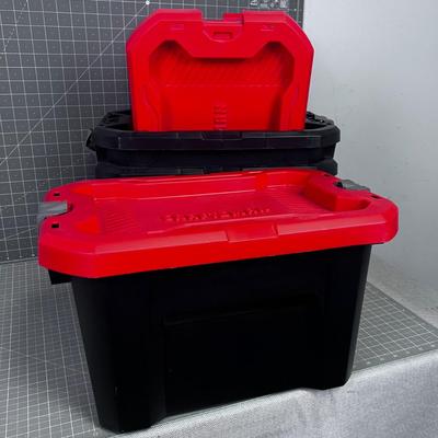 3 Craftsman 5 Gallon Totes, Stacking 