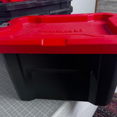 3 Craftsman 5 Gallon Totes, Stacking 
