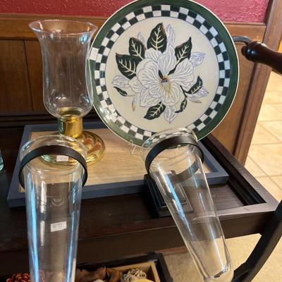 Tea Cart with Candlesticks & Decor