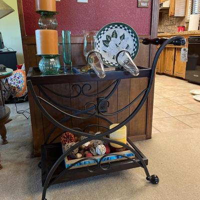 Tea Cart with Candlesticks & Decor