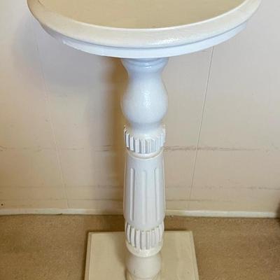 White Wood Pedestal Display or Plant Stand