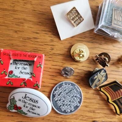 Collection of Religious Lapel Pins & More