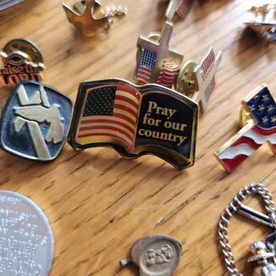 Collection of Religious Lapel Pins & More