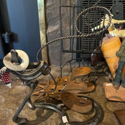 Cowboy Decor, Stars, Bookends, horseshoe art