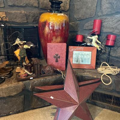 Cowboy Decor, Stars, Bookends, horseshoe art