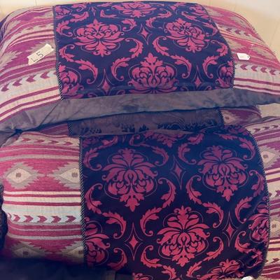Queen Comforter, with Bed Skirt and four pillows.