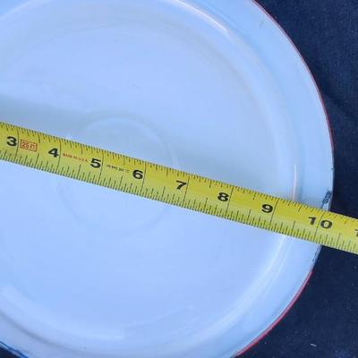 Two Enamel Chamber Pot with Lid Vintage