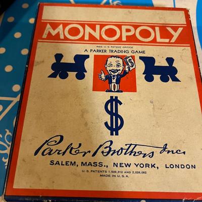 Vintage Board Games, Playing Cards - Monopoly, Scrabble, Flinch