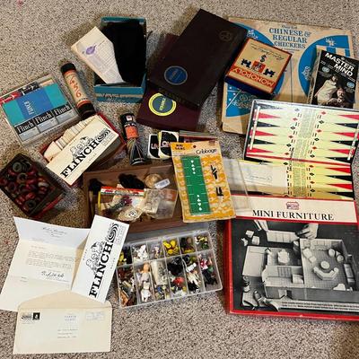Vintage Board Games, Playing Cards - Monopoly, Scrabble, Flinch