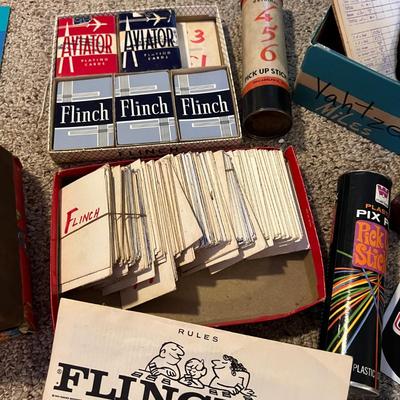 Vintage Board Games, Playing Cards - Monopoly, Scrabble, Flinch