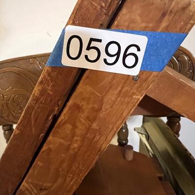 Vintage Kids Rocking Chair, Stool, Rustic Foot Stool, Tray