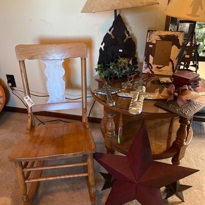 Cowboy Decor, Lamps, Crosses, Rocking Chair