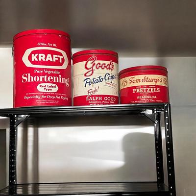 Lot of 3 Vintage Tins - Tallest is 16"