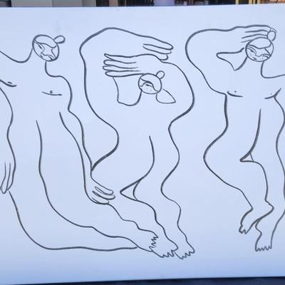 Three Nudes Art Print by Nudesandcroissants