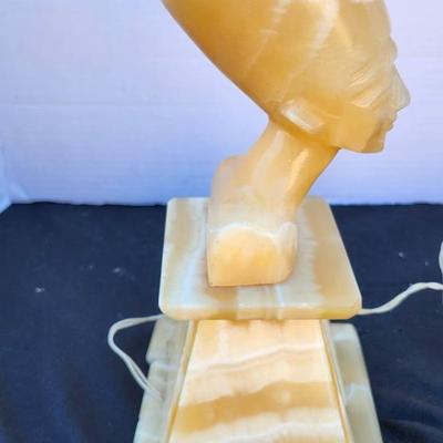 Alabaster and Marble Sphynx Lamp, 1950s As is