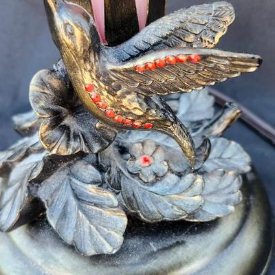Hummingbird Lamp with Angels Trumpet Shade - Nightlight - Accent Lamp