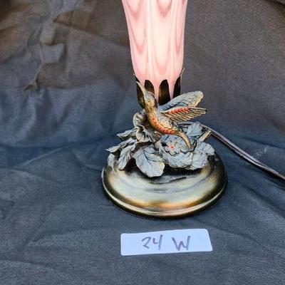 Hummingbird Lamp with Angels Trumpet Shade - Nightlight - Accent Lamp