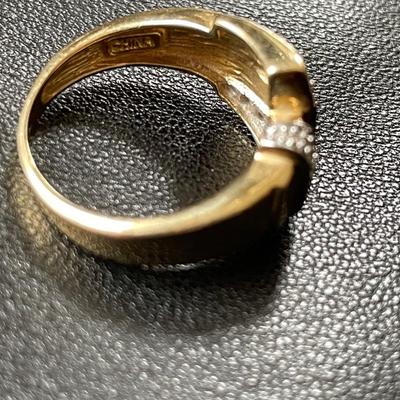 Vintage Diamond 14K Buckle Ring